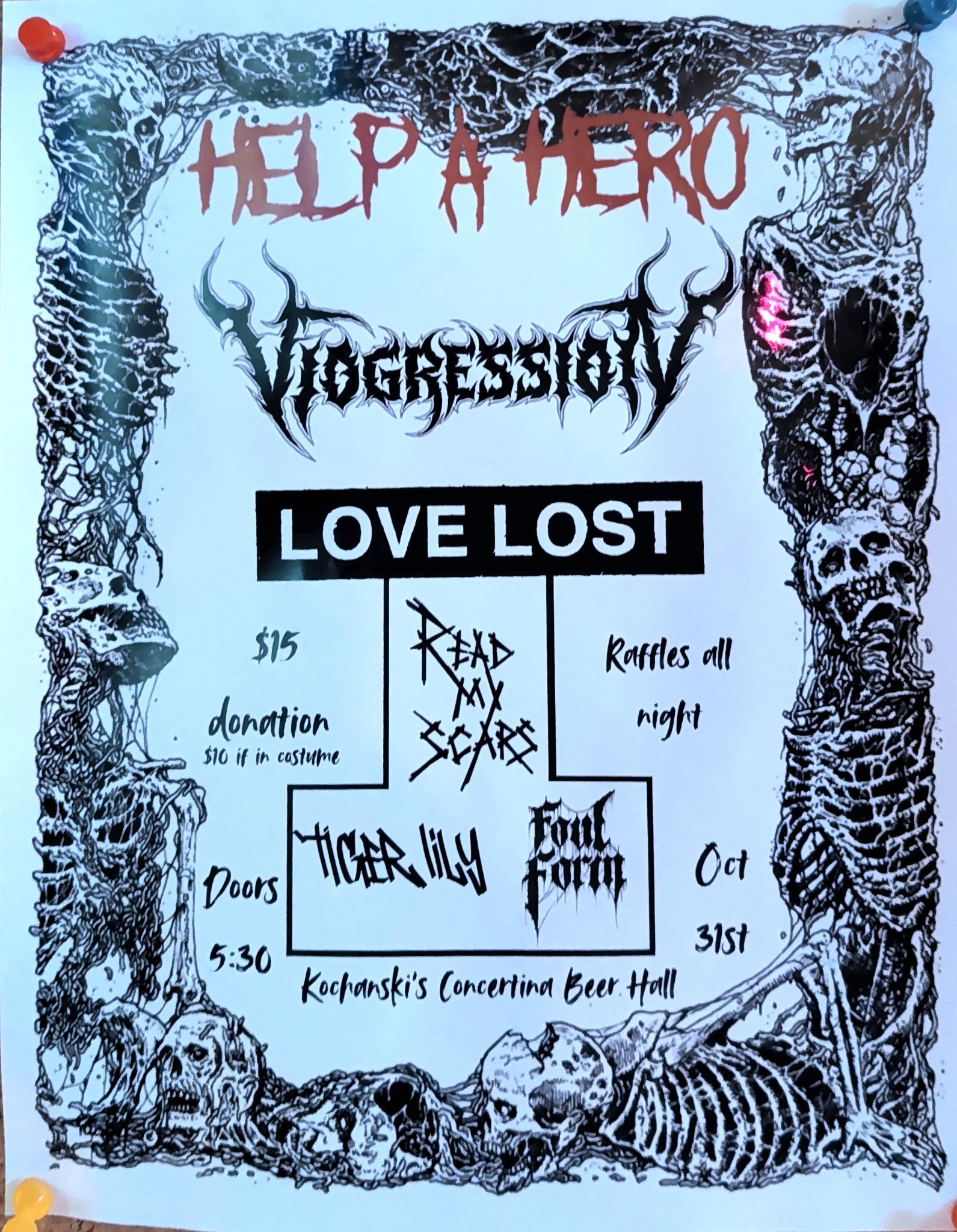 Help a Hero — Halloween Benefit Show original event poster
