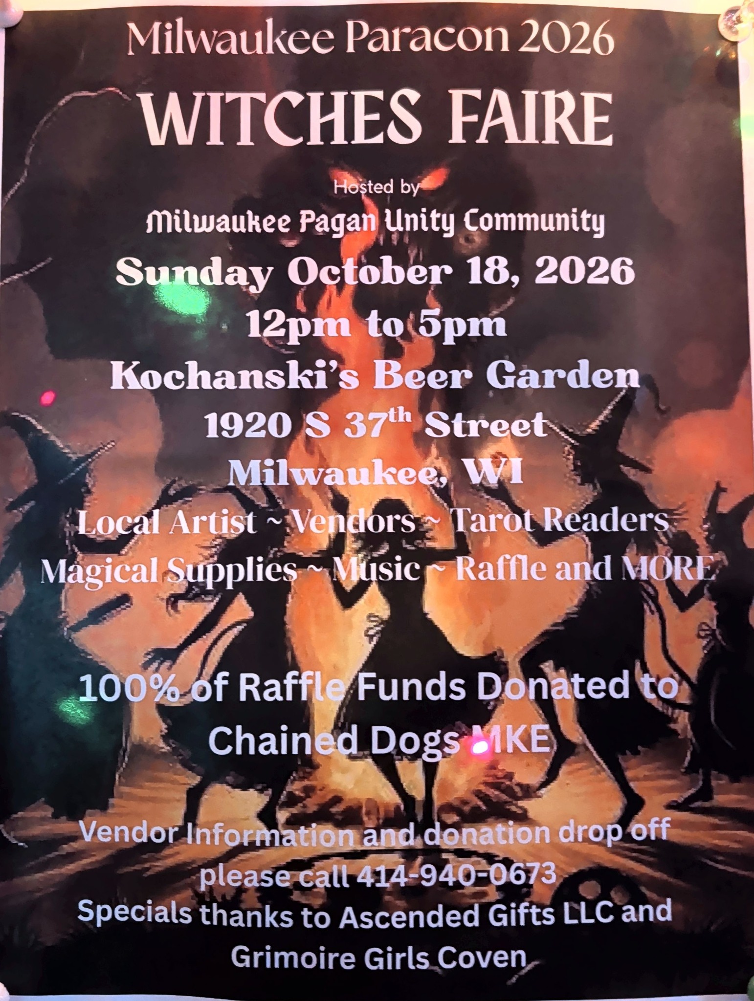 Milwaukee Paracon: Witches Faire original event poster