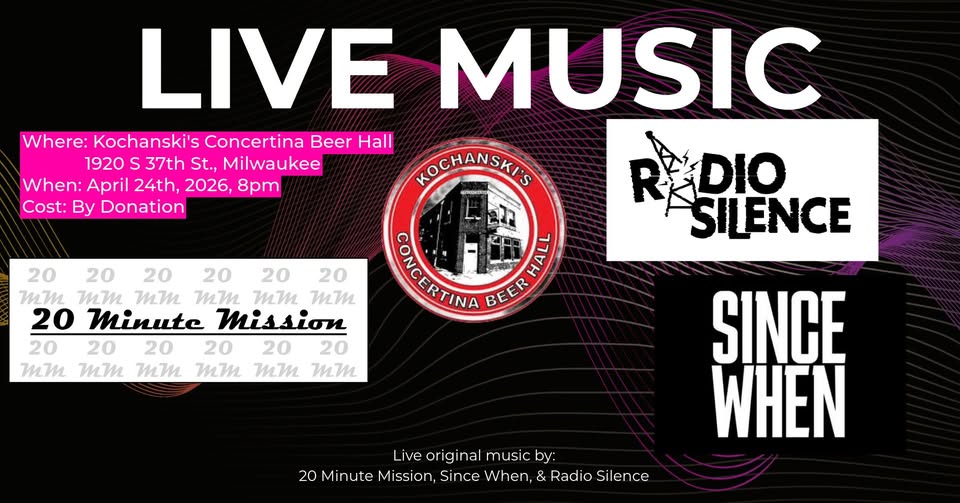 20 Minute Mission, Since When & Radio Silence — original Facebook event artwork